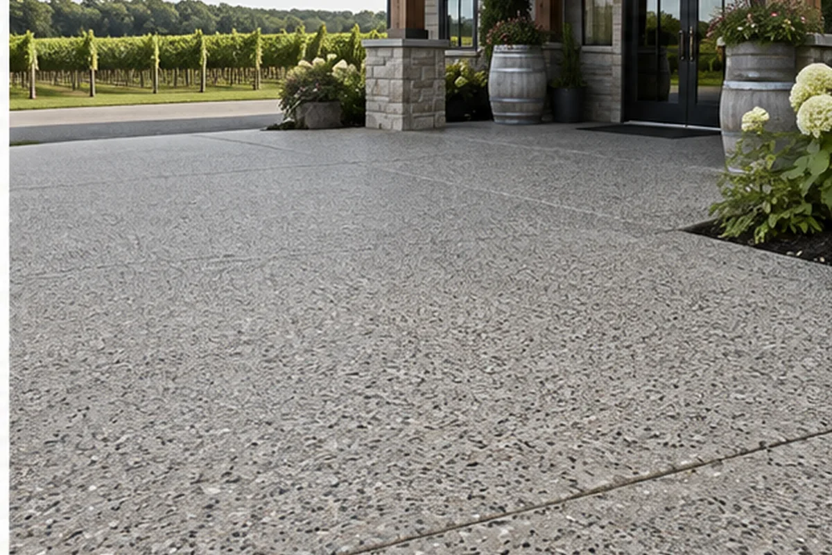 Stamped & Decorative Concrete active worksite overview in Belleville, Bay of Quinte, and Prince Edward County, Ontario